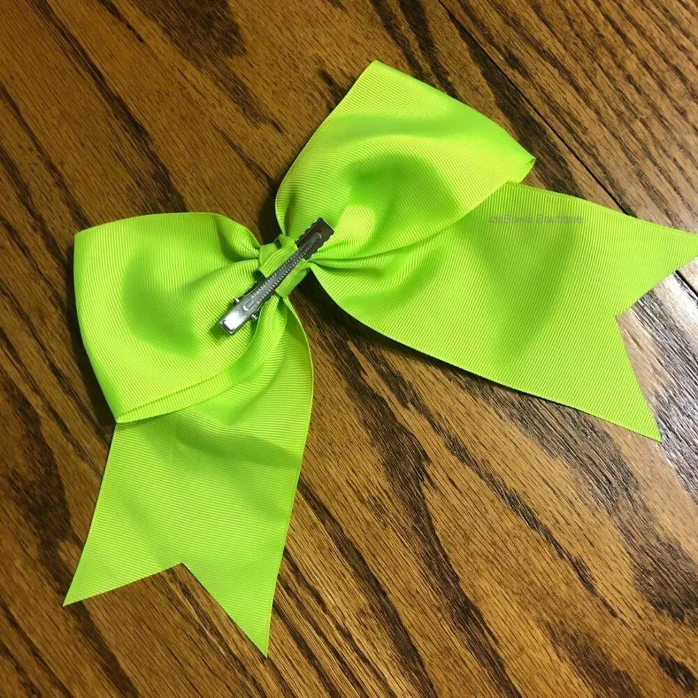 Neon Green Solid Cheer Bow  5B2450  Handmade Boutique